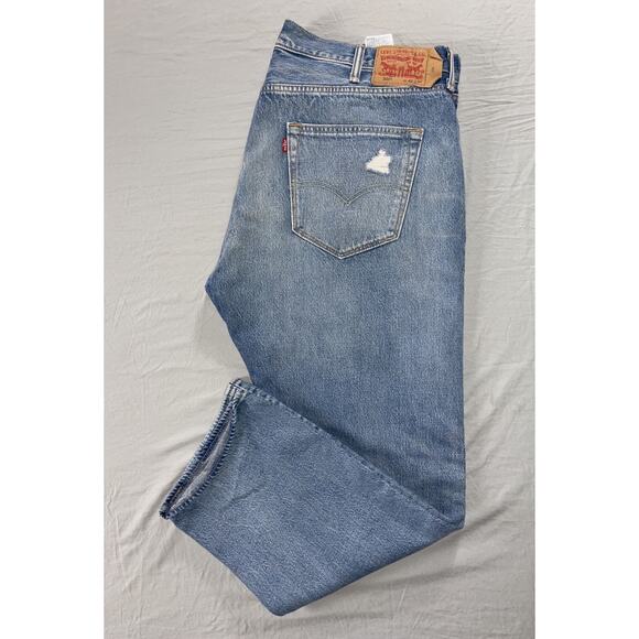 Levi's Other - Levi's 501 Classic Straight Button Fly 100% Cotton Denim Jeans. Light Wash 42X30
